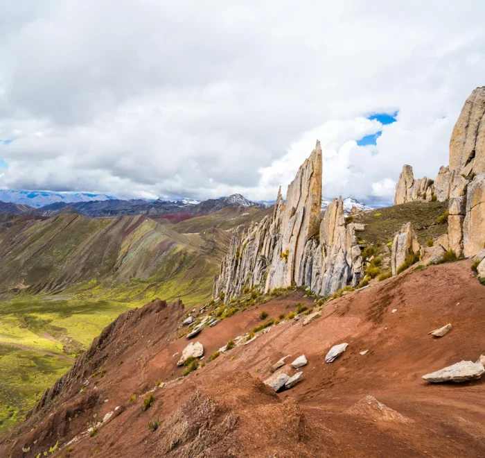 Andes Hike through colorful mountains in Peru