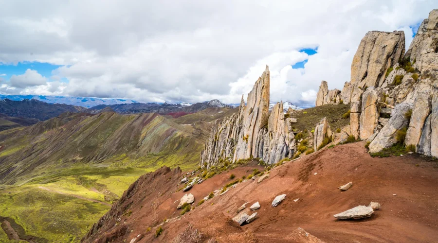 Andes Hike through colorful mountains in Peru