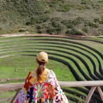 Andes Hike at Moray Inca terraces in Peru