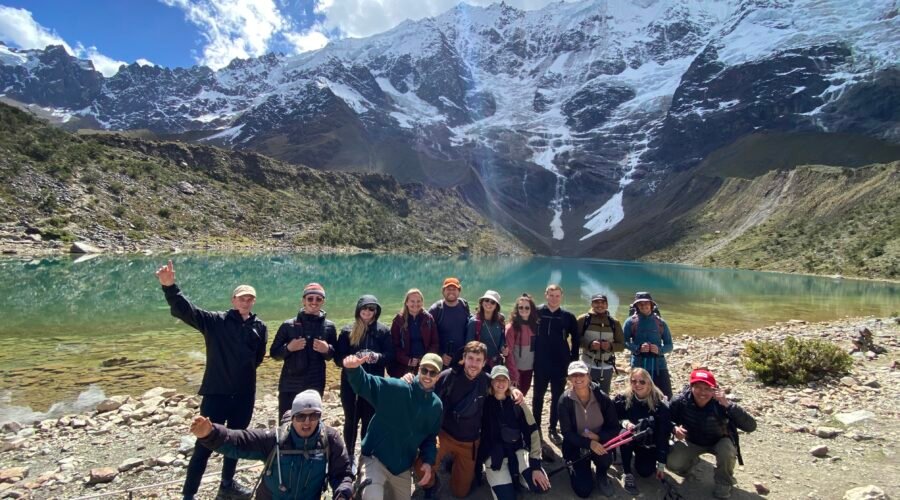 Group of hikers at Humantay Lake Day Hike in Peru