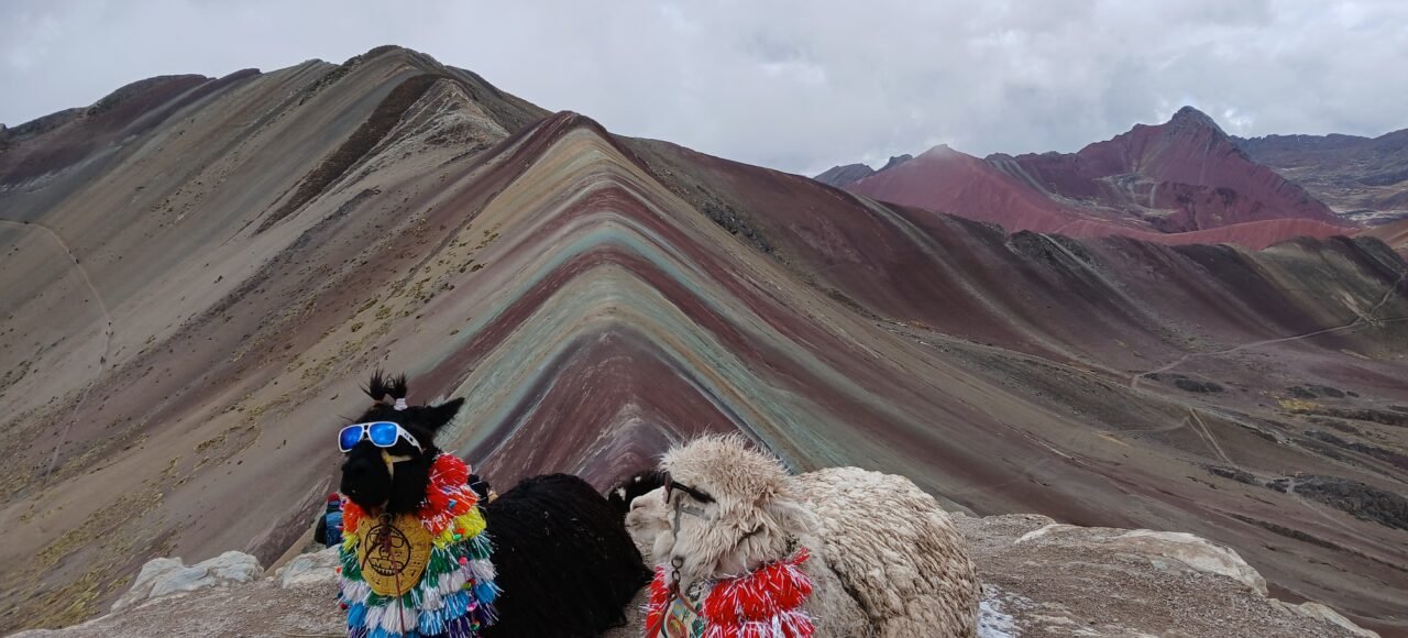 andes hike at Rainbow Mountain Peru
