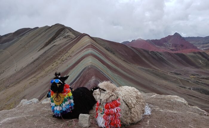 andes hike at Rainbow Mountain Peru