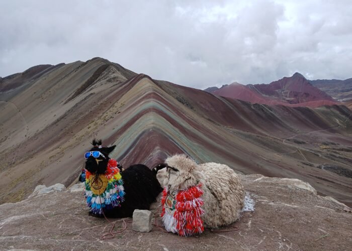 andes hike at Rainbow Mountain Peru