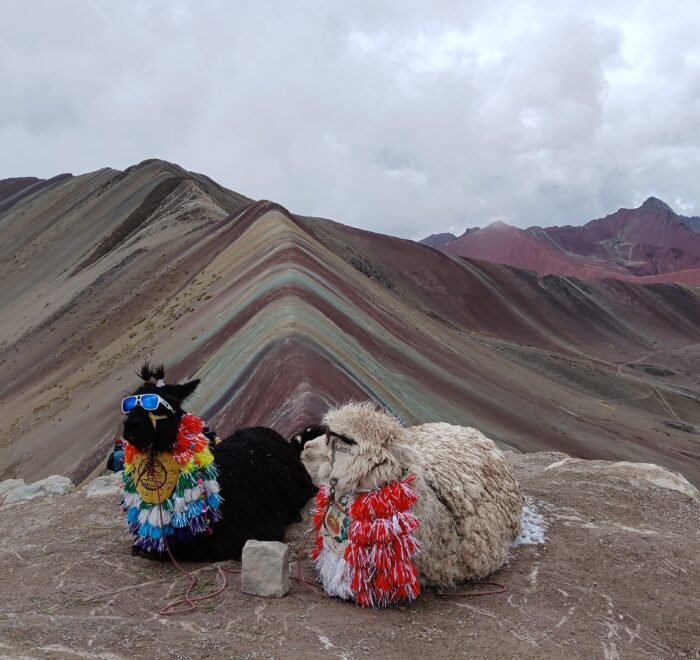 andes hike at Rainbow Mountain Peru